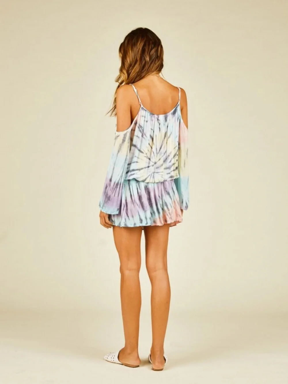 Surf Gypsy Pastel Swirl Tie Dye Coverup Dress size small
